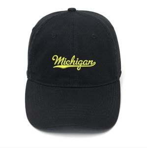 Michigan Embroidered Velcro Black Hat: Stylish Headwear for Wolverines Fans